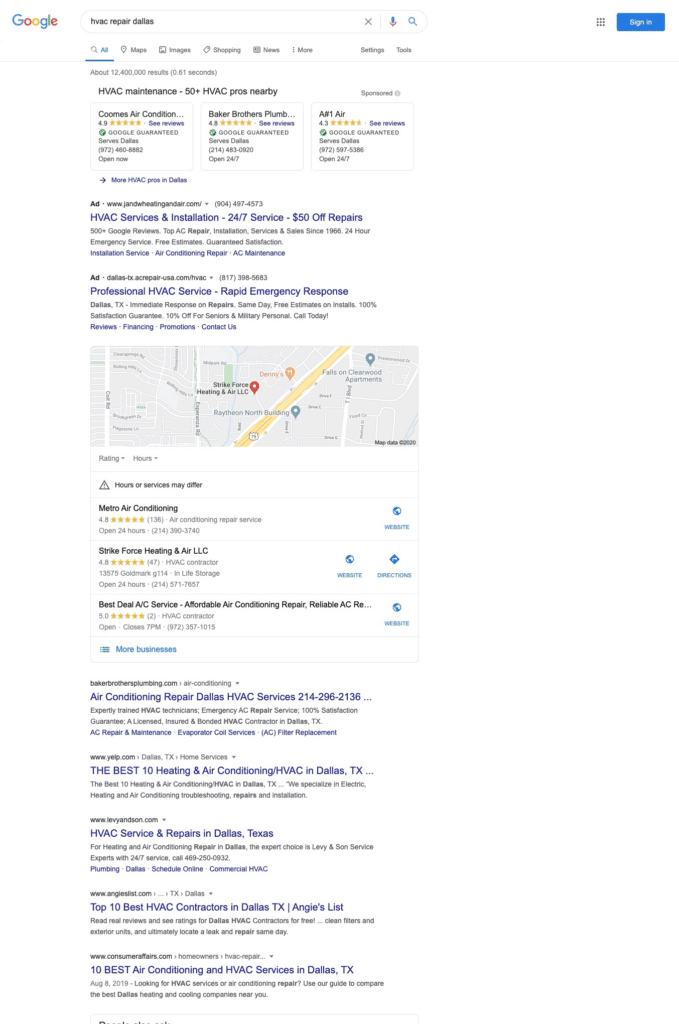 local seo audit search example