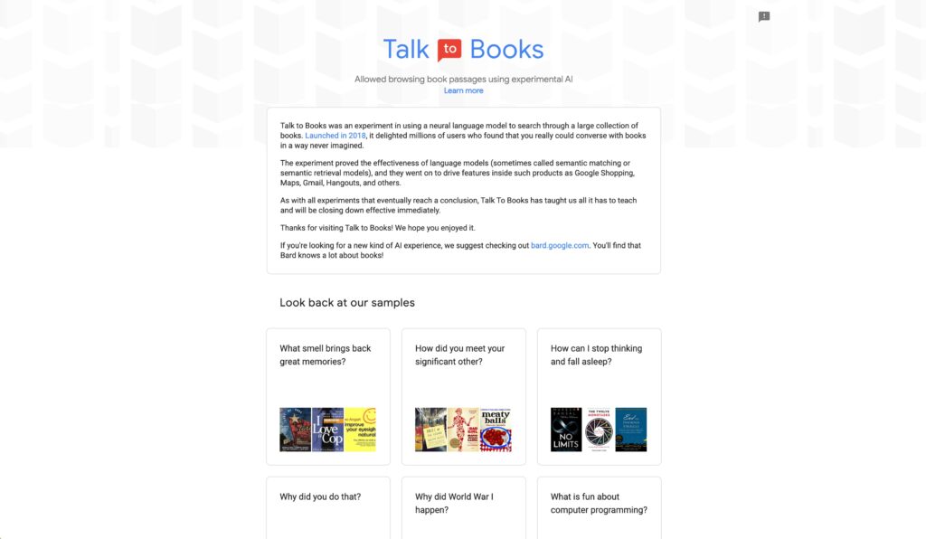 talk to books lets user browse books and find quotes