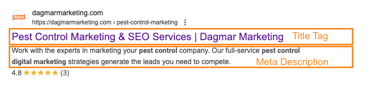 title tag meta description example