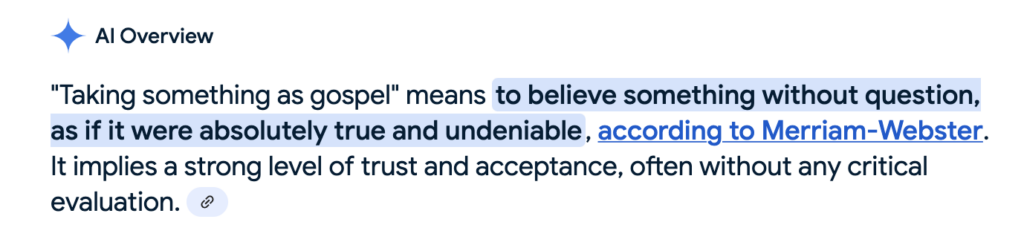 ai overview gospel meaning