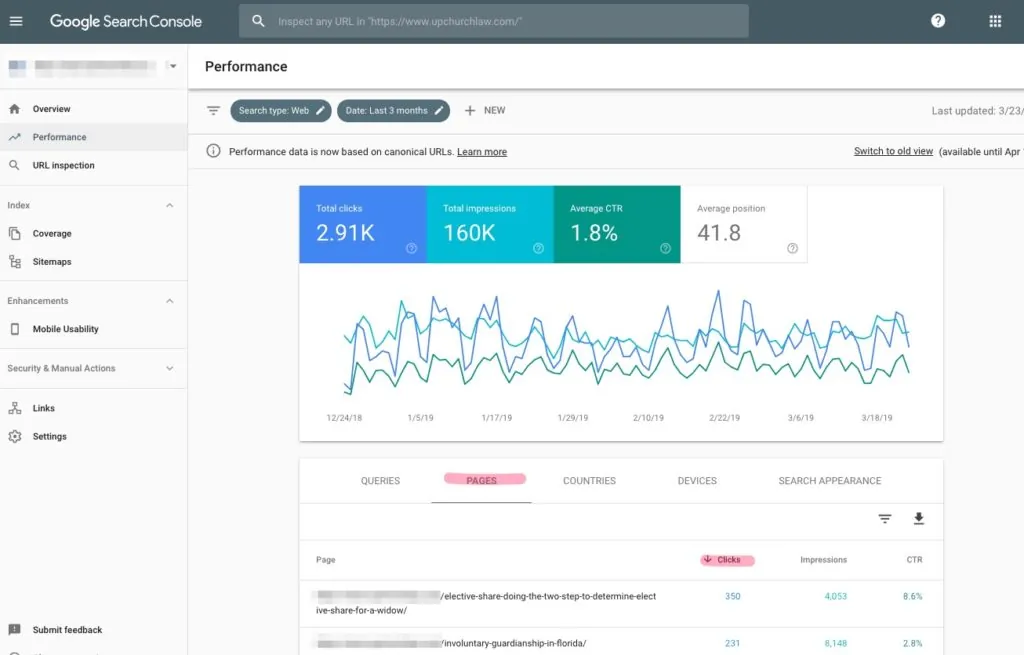 how to find search console clicks
